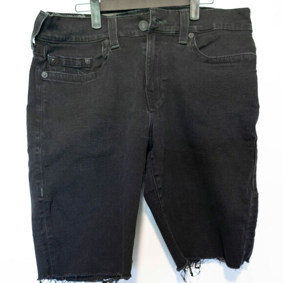 True Religion  Relaxed Straight Leg Men's Black Size 34 Shorts - Picture 2 of 8